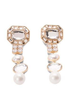 Self-Portrait drop-design earrings - Gold