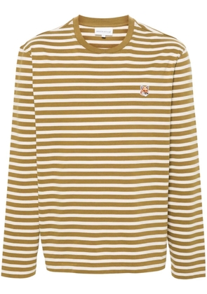 Maison Kitsuné Fox Head striped cotton T-shirt - Green