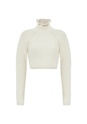Max Mara ruffled-neck sweater - Neutrals