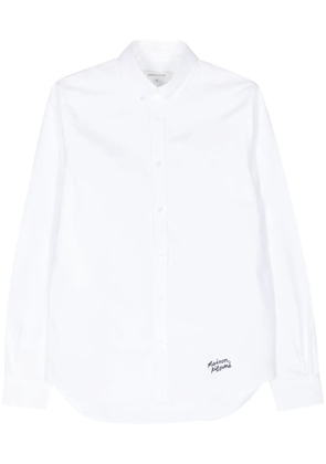 Maison Kitsuné logo-embroidered cotton shirt - White