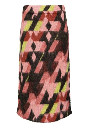 Maison Kitsuné graphic print A-line skirt - Pink