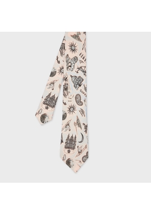 Paul Smith Blue Silk 'Souvenir' Tie