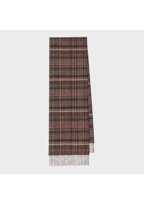 Paul Smith Cashmere-Blend Check 'Signature Stripe' Scarf Multicolour