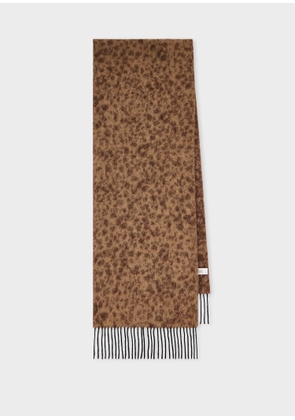 Paul Smith Beige Tonal Leopard Scarf Brown