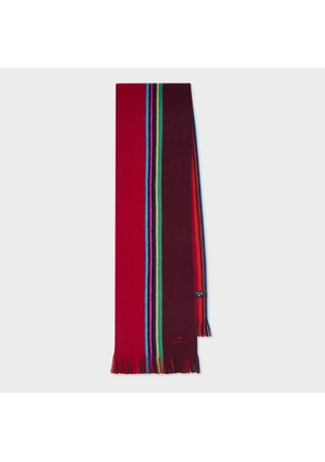 Paul Smith Red Reversible 'Sports Stripe' Scarf