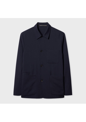 Paul Smith Navy Two-Ply Hopsack Wool Work Jacket Blue