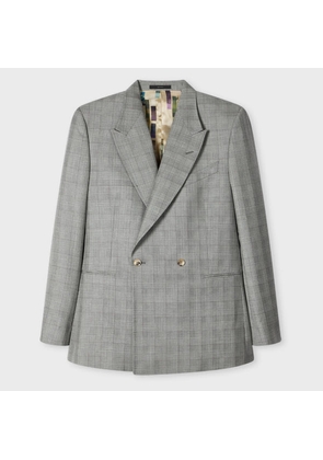 Paul Smith Grey Check Wool Double-Breasted Blazer