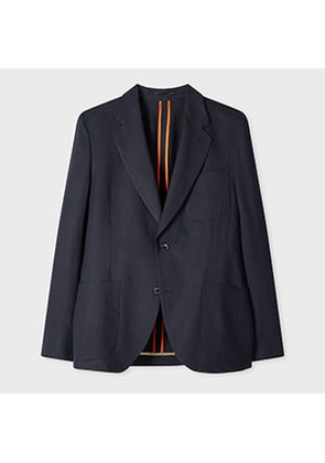 Paul Smith Navy Linen Two-Button Blazer Blue