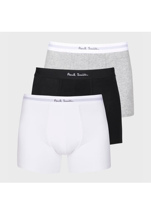 Paul Smith White, Black And Grey Long Boxer Briefs Three Pack Multicolour