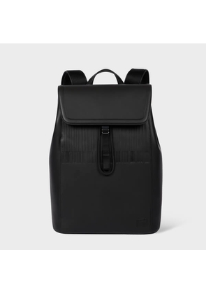 Paul Smith Dark Brown Leather 'Shadow Stripe' Backpack
