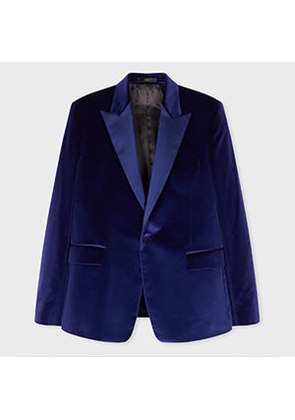 Paul Smith The Soho - Tailored-Fit Indigo Velvet Evening Blazer Blue