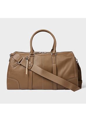Paul Smith Brown Leather Duffle Bag Grey