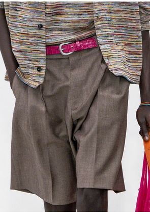 Paul Smith Pink Croc-Emboss Leather Belt