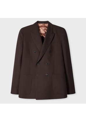 Paul Smith Aubergine Linen Double-Breasted Blazer Purple
