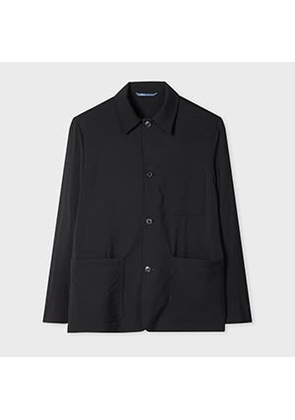 Paul Smith Black Stretch-Wool Seersucker Work Jacket