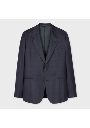 Paul Smith Navy Check Wool Buggy-Lined Blazer Blue