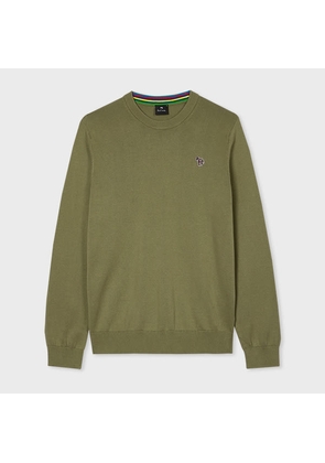 PS Paul Smith Khaki Organic Cotton Zebra Logo Sweater Green
