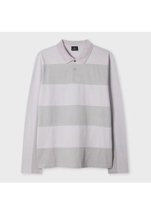 PS Paul Smith Mauve Block Stripe Rugby Polo Shirt Purple