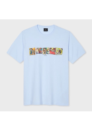 PS Paul Smith Light Blue 'Zebra' Line Up Print T-Shirt