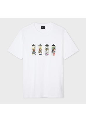 PS Paul Smith White 'Spray Cans' Print T-Shirt