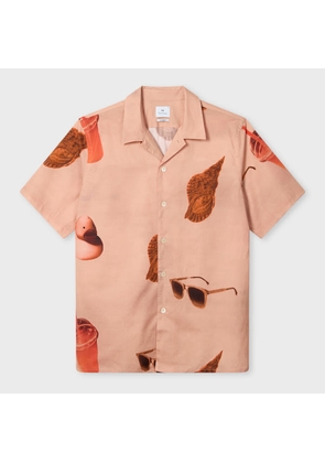 PS Paul Smith Orange 'Sunbleached Snaps' Poplin Shirt