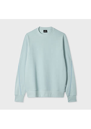 PS Paul Smith Light Blue Textured Sweatshirt with Contrast Embroidery