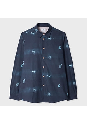 PS Paul Smith Navy 'Sunbleached Snaps' Poplin Shirt Blue