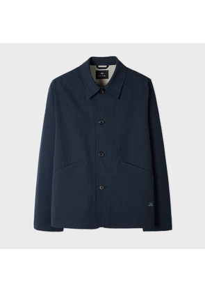 PS Paul Smith Navy Stretch-Cotton Seersucker Jacket Blue
