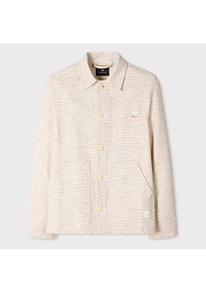 PS Paul Smith Ecru Multi-Textured Cotton Work Jacket White
