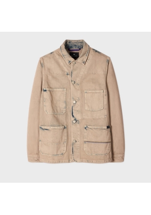 PS Paul Smith Bleach-Wash Denim Work Jacket Grey