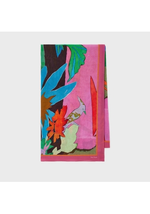 Paul Smith Women's Cotton 'River Collage' Scarf Pink