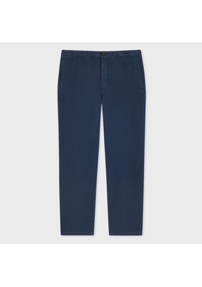 PS Paul Smith Navy Cotton-Blend Cavalry Twill Drawstring Trousers Blue