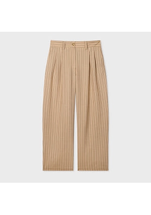 PS Paul Smith Women's Wool Brown Stripe Trousers