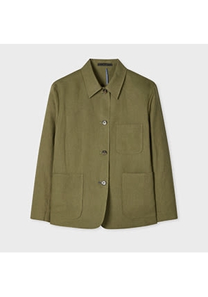 Paul Smith Women's Khaki Linen Jacket Green