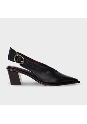 Paul Smith Women's Black 'Clareen' Leather Sling Back Heels