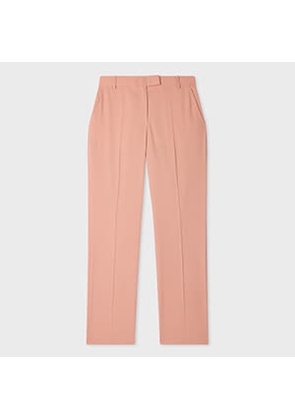 PS Paul Smith Women's Pink Slim-Fit Wool-Blend Trousers Brown