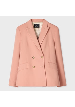 PS Paul Smith Women's Pink Cotton-Blend Double Breasted Blazer Brown