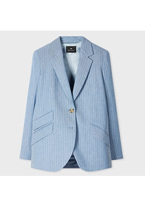 PS Paul Smith Women's Light Blue Pinstripe Blazer