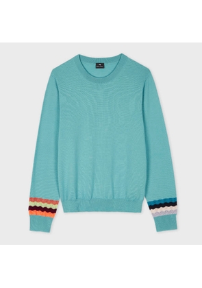 PS Paul Smith Women's Multi Colour Zig Zag Sleeve Sweater Blue