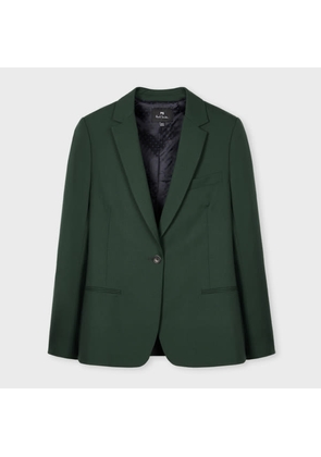 PS Paul Smith Women's Pine Green Wool Hopsack Blazer