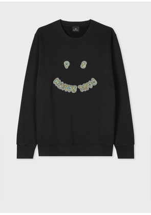 PS Paul Smith Black 'Happy' Embroidered Sweatshirt