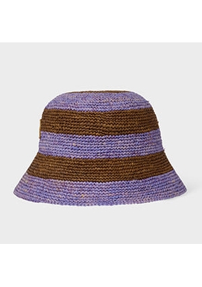 Paul Smith Women's Purple Raffia Stripe Hat