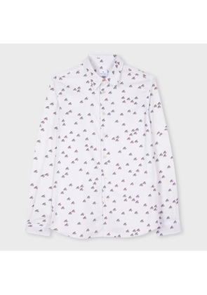 PS Paul Smith Tailored-Fit White 'Cyclist' Print Shirt