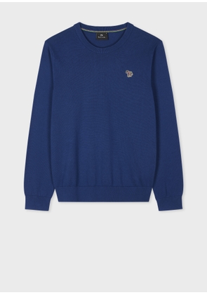 PS Paul Smith Royal Blue Organic Cotton Zebra Logo Sweater