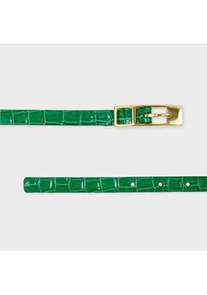 Paul Smith Women's Green Leather Croc Belt