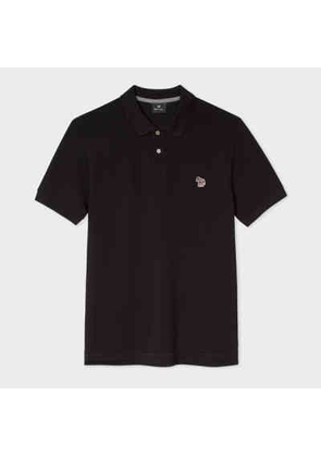 PS Paul Smith Black Cotton-Piqué Zebra Logo Polo Shirt