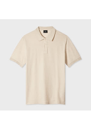 PS Paul Smith Ecru Cotton-Linen Pique Polo Shirt White