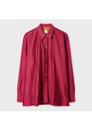 Paul Smith Women's Magenta Silk-Blend Long-Sleeve Shirt Pink