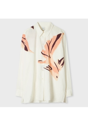 Paul Smith Women's Cream 'Le Peche Fish' Silk-Blend Shirt Red