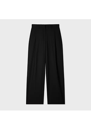 Paul Smith Women's A Suit To Travel In - Black Pleated Wide Leg Wool Trousers